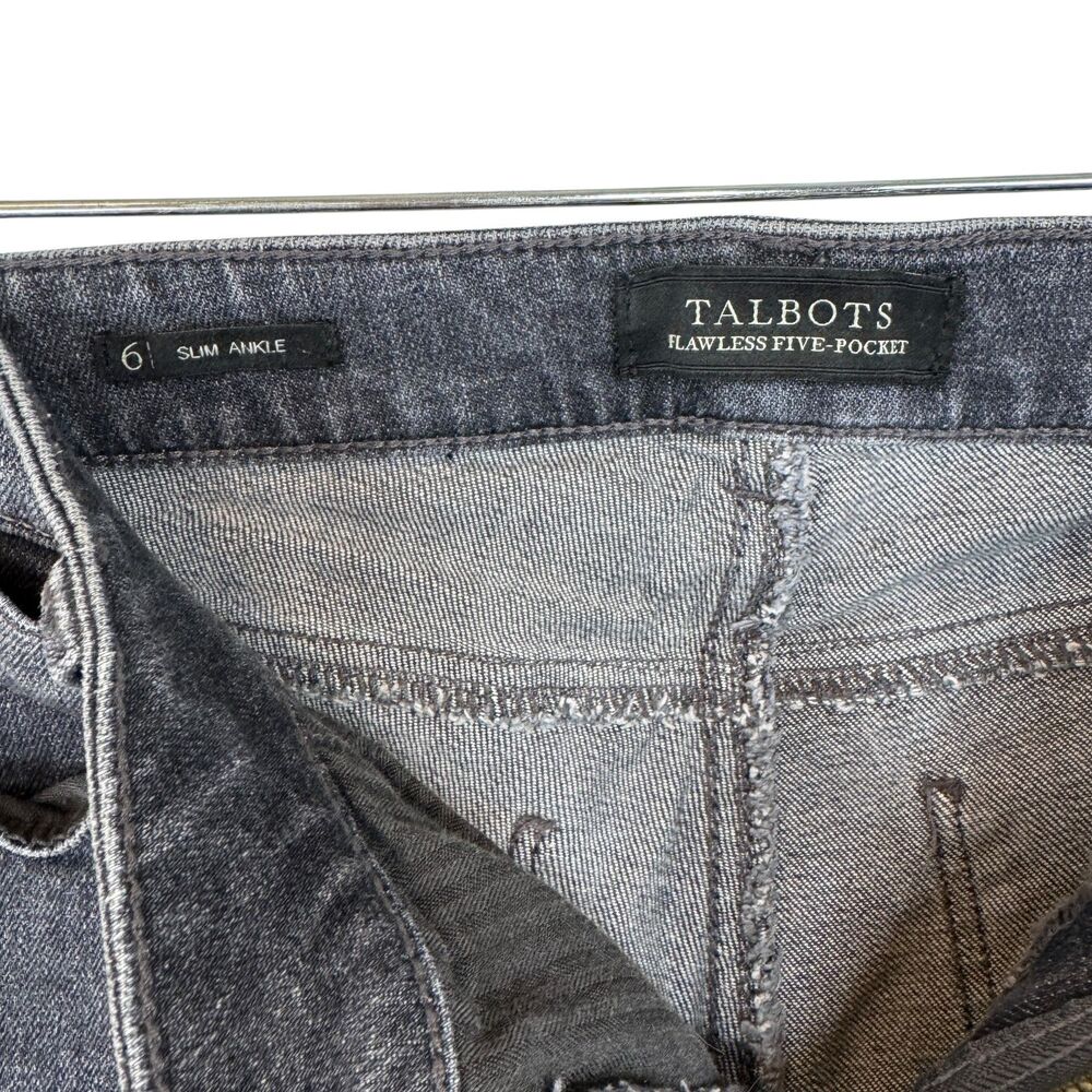 Talbots Grey Flawless 5-pocket slim ankle denim jeans Size 6 - Picture 3 of 10